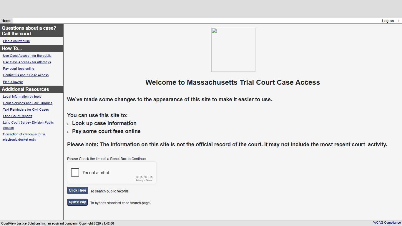 Welcome Page - Massachusetts Trial Court N1