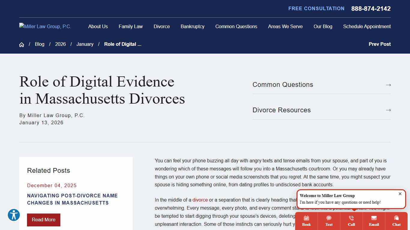 Digital Evidence in Massachusetts Divorces Miller Law Group, P.C.